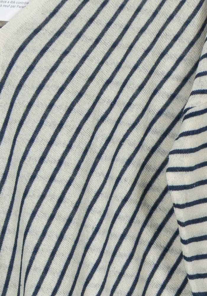 Pull Rayé Écru et Bleu - Taille L/40 de la marque La Fée Maraboutée | PARAD103855 - Vendu par Paradigme - Image 3