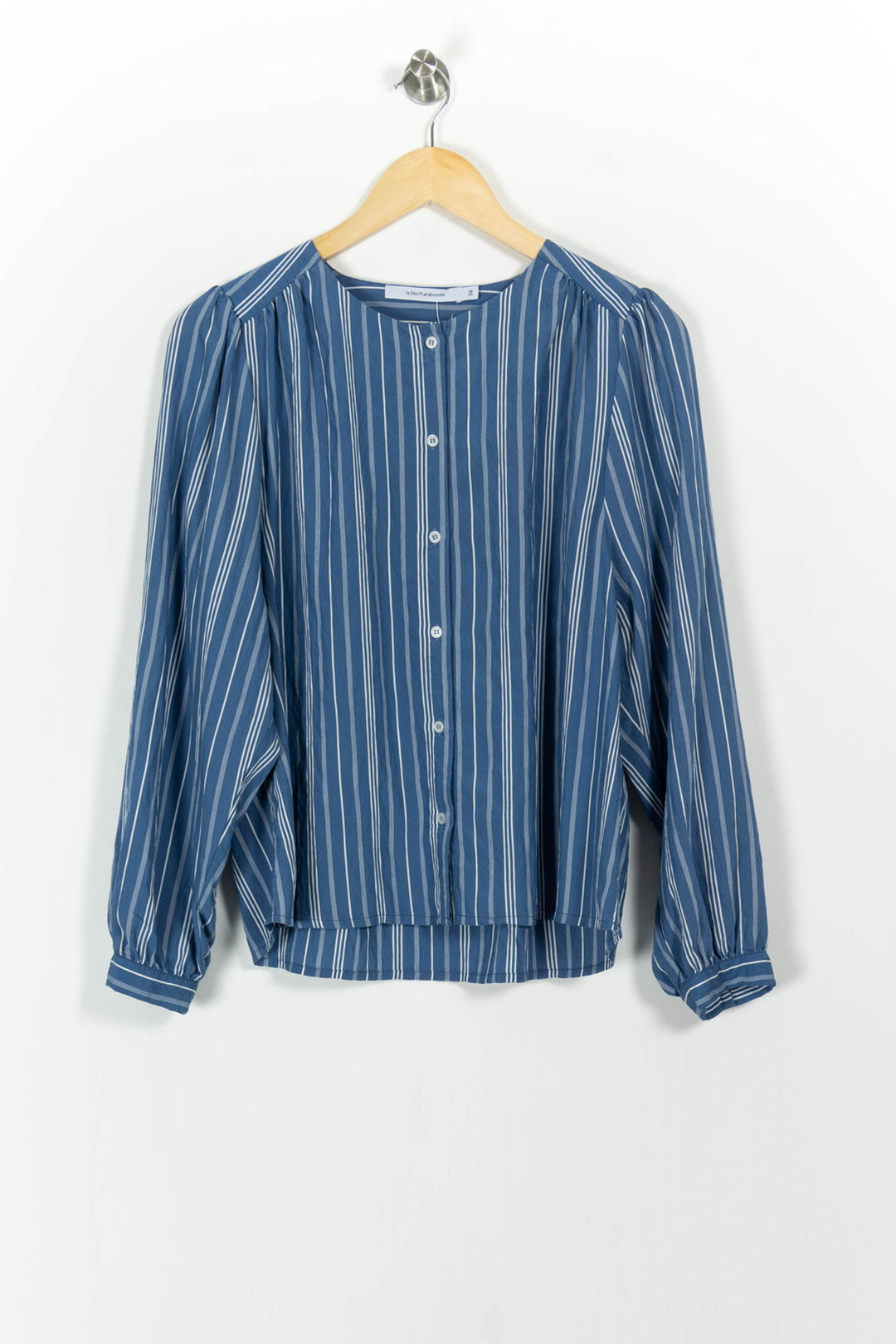 Chemisier Bleu et Blanc - Taille M/38 de la marque La Fée Maraboutée | PARAD103857 - Vendu par Paradigme - Image 2