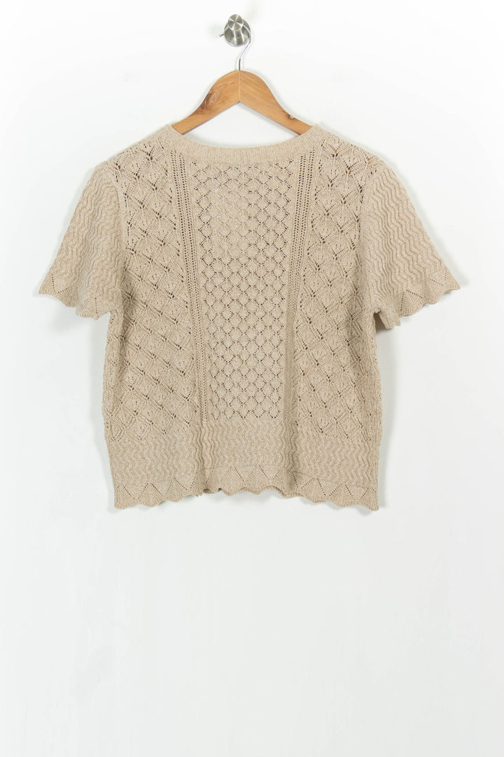Pull Manches Courtes Beige - Taille L/40 de la marque La Fée Maraboutée | PARAD103861 - Vendu par Paradigme - Image 4