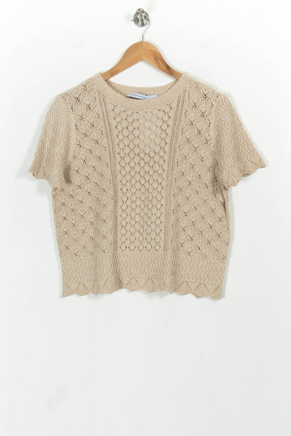 Pull Manches Courtes Beige - Taille L/40 de la marque La Fée Maraboutée | PARAD103861 - Vendu par Paradigme - Image 2