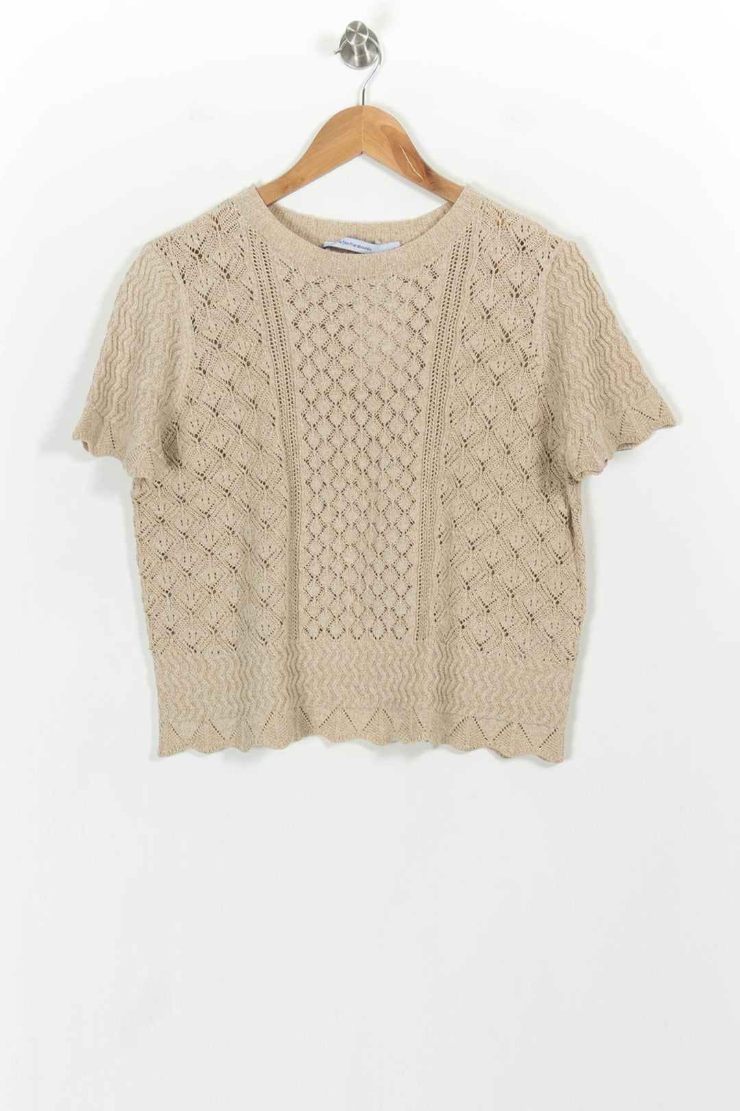 Pull Manches Courtes Beige - Taille L/40 de la marque La Fée Maraboutée | PARAD103861 - Vendu par Paradigme - Image 2