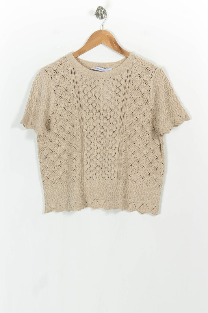 Pull Manches Courtes Beige - Taille L/40 de la marque La Fée Maraboutée | PARAD103861 - Vendu par Paradigme - Image 2