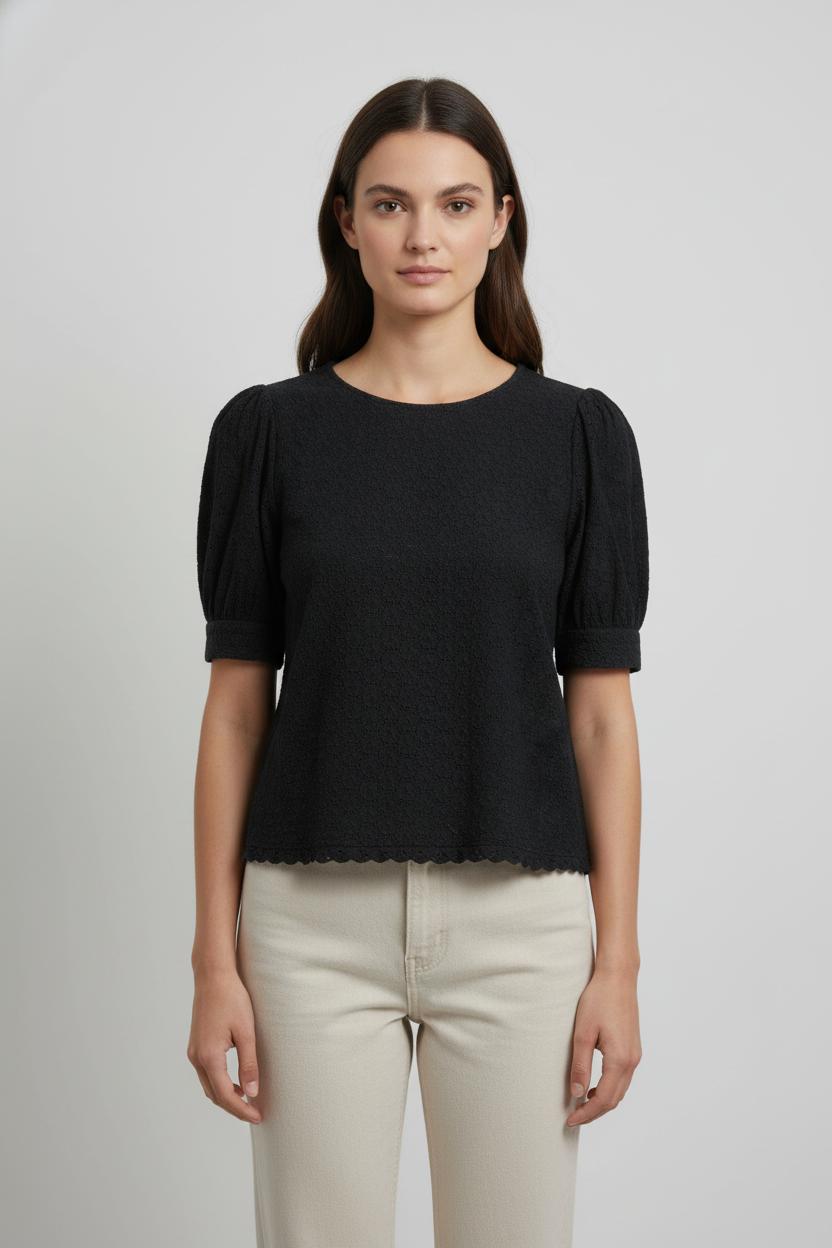 Blouse Noire - Taille M/38 de la marque La Fée Maraboutée | PARAD103864 - Vendu par Paradigme - Image 1