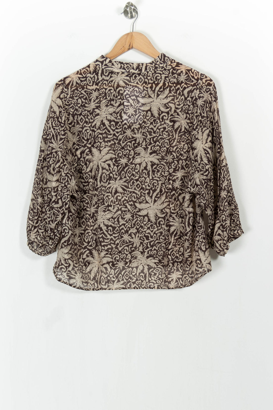 Blouse Marron et Beige - Taille M/38 de la marque La Fée Maraboutée | PARAD103870 - Vendu par Paradigme - Image 4