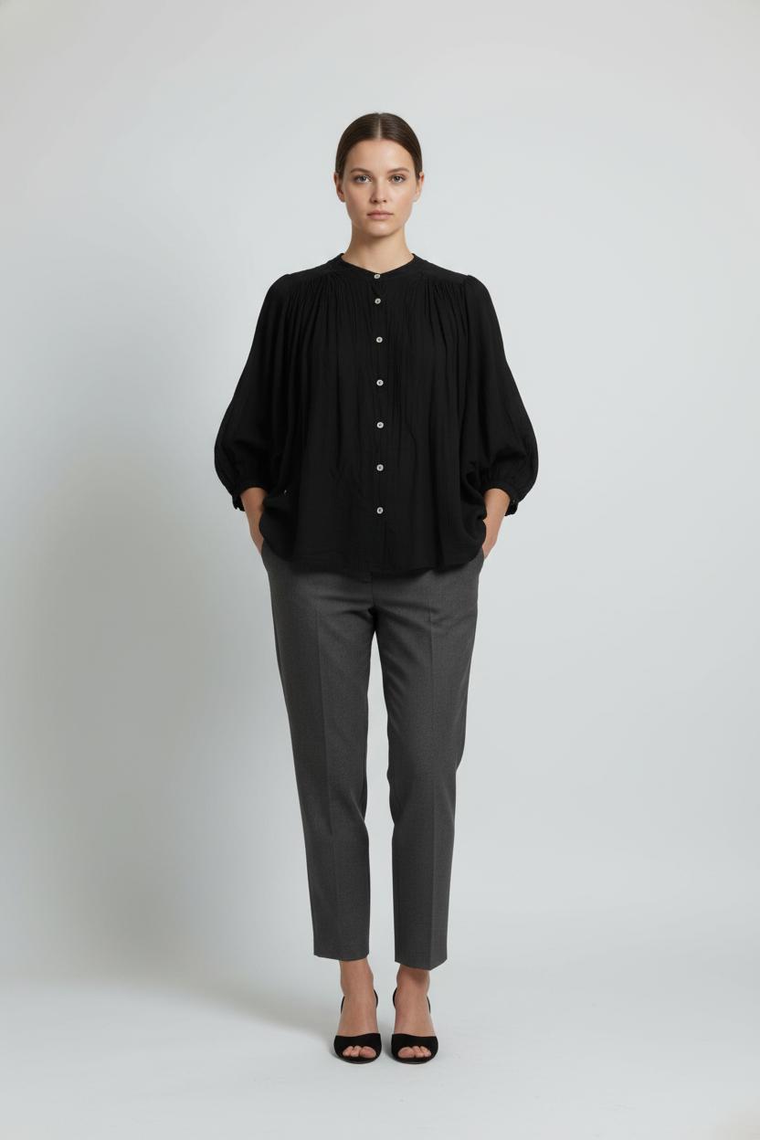 Blouse Noire - Taille M/38 de la marque La Fée Maraboutée | PARAD103872 - Vendu par Paradigme - Image 1