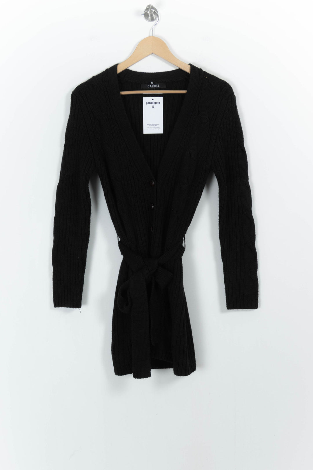 Cardigan Noir - Taille M/38 de la marque Caroll | PARAD103883 - Vendu par Paradigme - Image 2