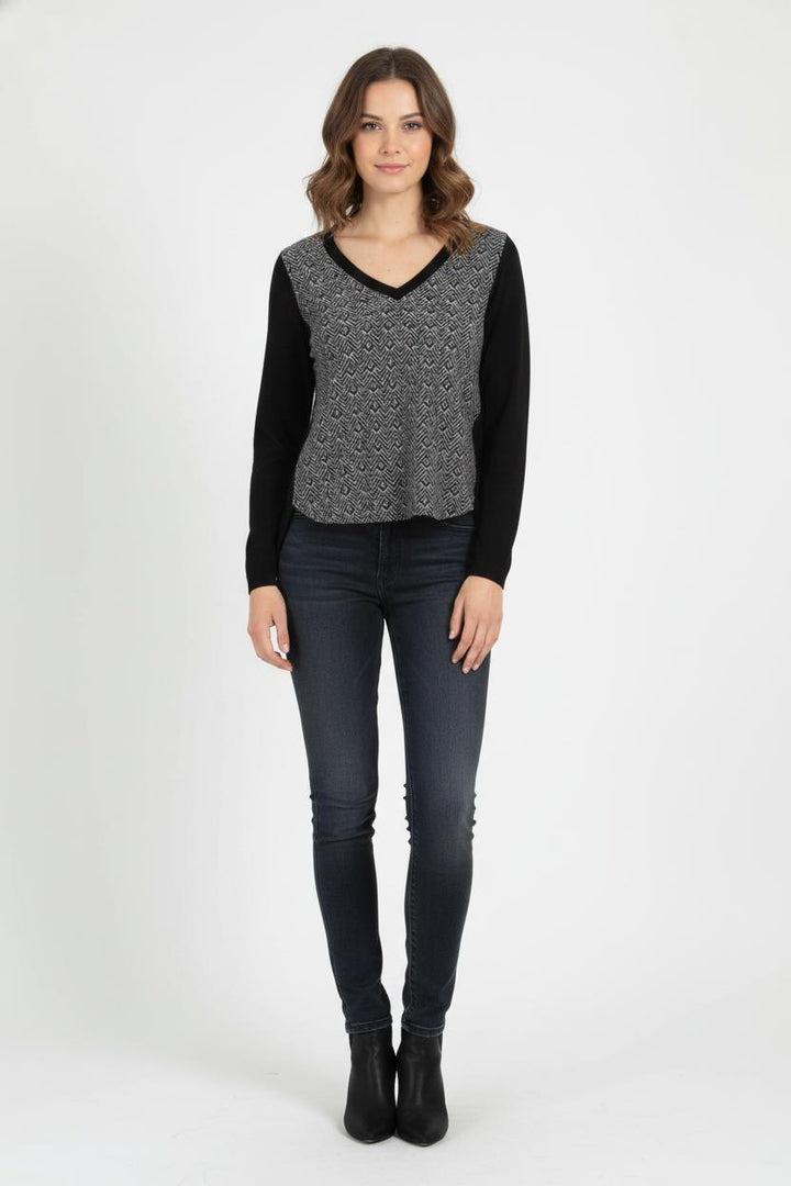 Pull Noir et Gris - Taille XS/34 de la marque IKKS | PARAD103885 - Vendu par Paradigme - Image 1