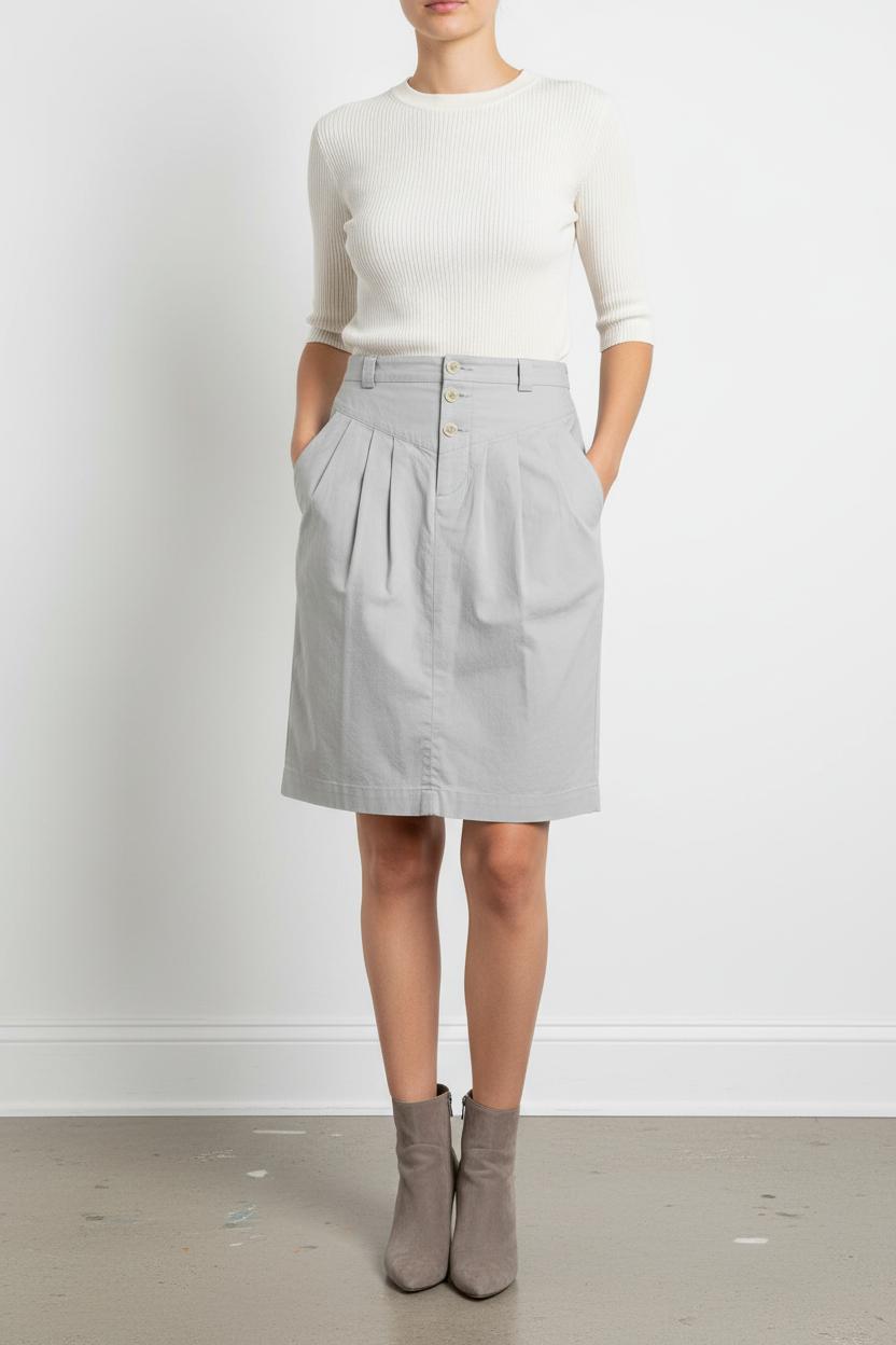 Jupe Courte Grise - Taille S/36 de la marque One Step | PARAD103889 - Vendu par Paradigme - Image 1
