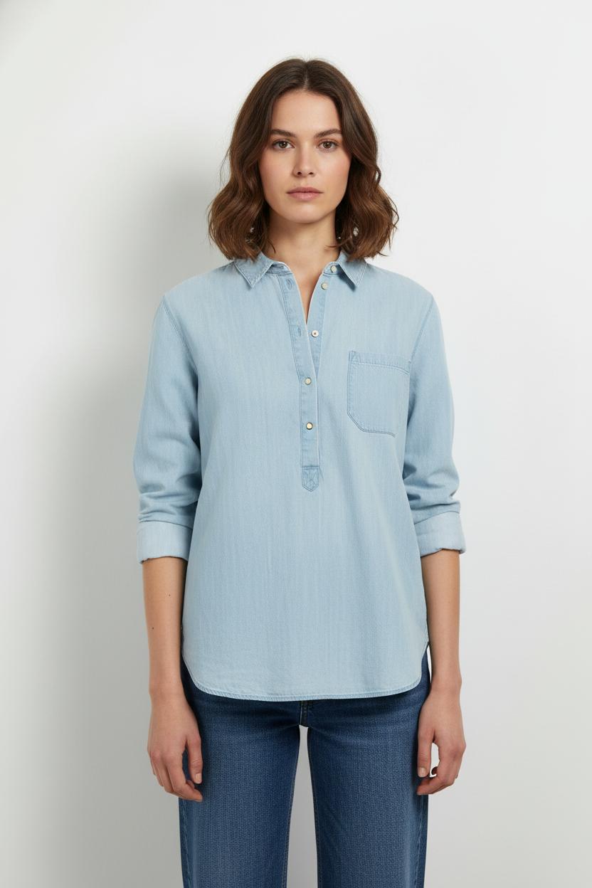 Chemise en Jean Bleu - Taille L/40 de la marque Sézane | PARAD103891 - Vendu par Paradigme - Image 1