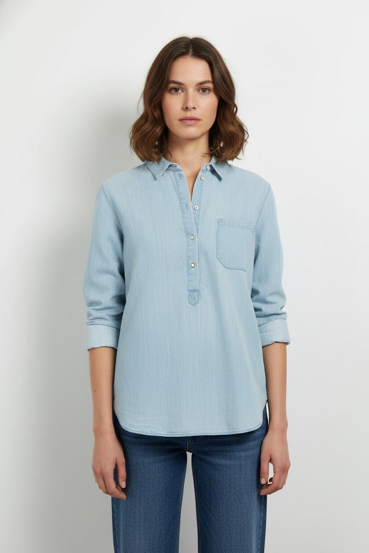 Chemise en Jean Bleu - Taille L/40 de la marque Sézane | PARAD103891 - Vendu par Paradigme - Image 1