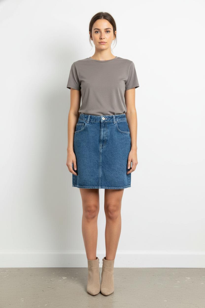 Jupe en Jean Bleue - Taille S/36 de la marque American Vintage | PARAD103894 - Vendu par Paradigme - Image 1
