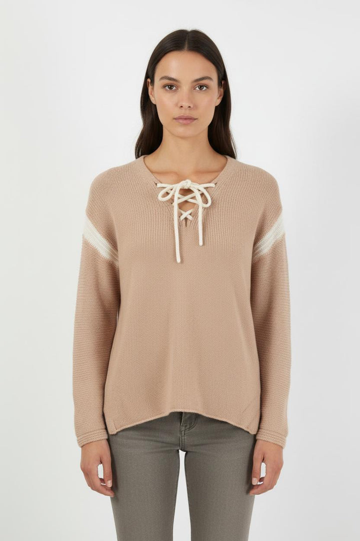 Pull Rose et Blanc - Taille S/36
