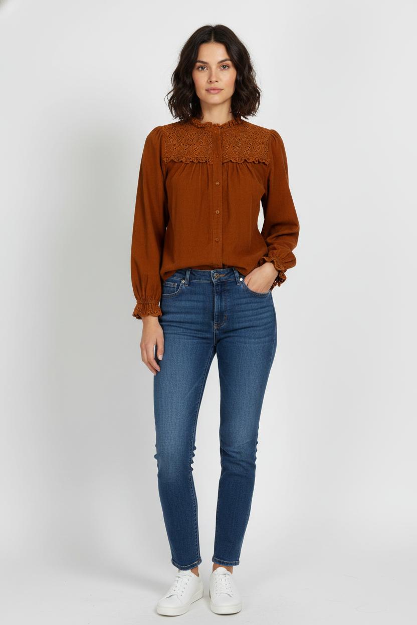 Blouse Marron - Taille XS/34 de la marque ba&sh | PARAD103906 - Vendu par Paradigme - Image 1