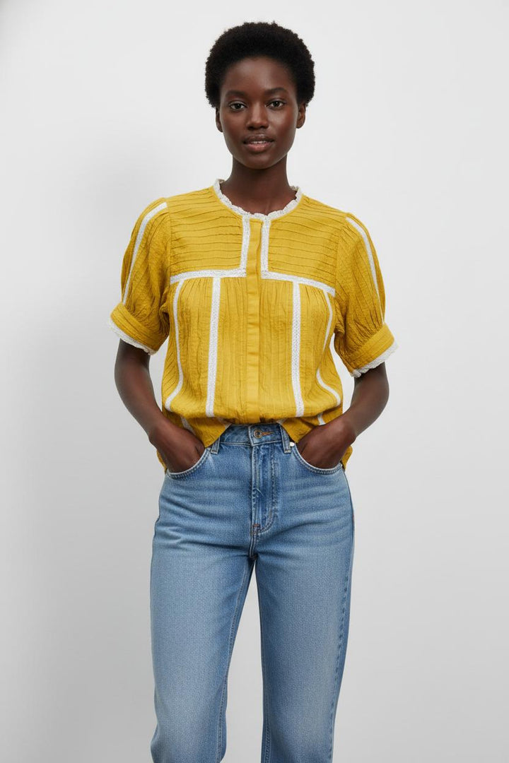 Blouse Jaune et Blanche - Taille XS/34 de la marque ba&sh | PARAD103907 - Vendu par Paradigme - Image 1