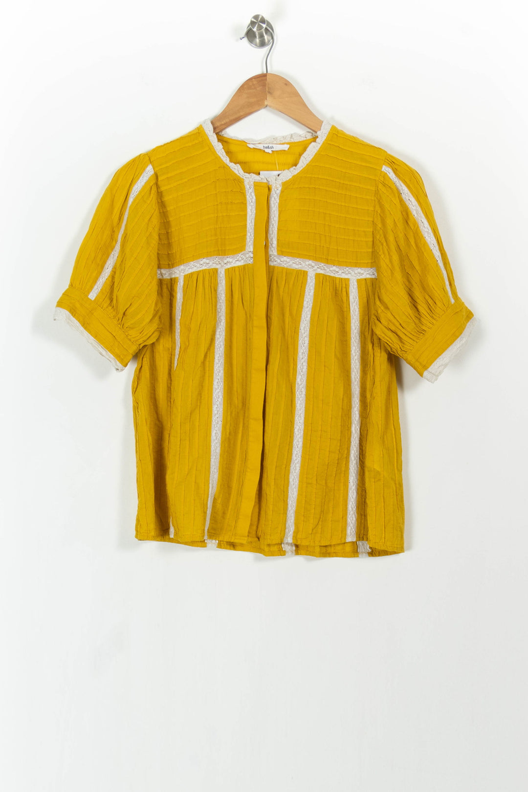 Blouse Jaune et Blanche - Taille XS/34 de la marque ba&sh | PARAD103907 - Vendu par Paradigme - Image 2