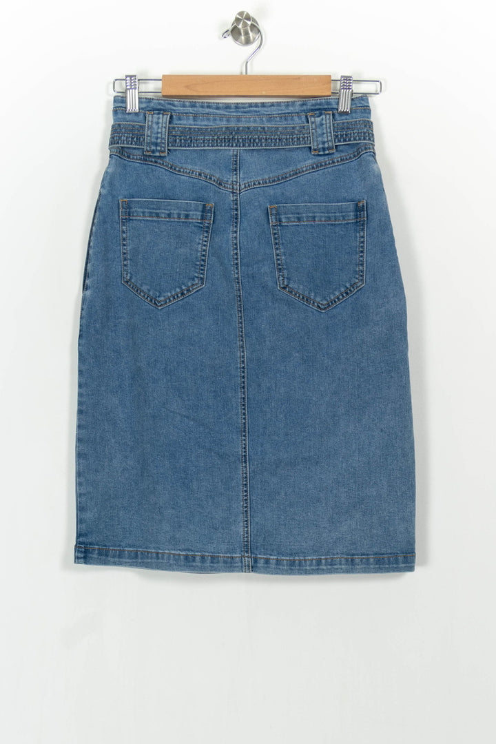 Jupe Midi Bleue - Taille S/36 de la marque Suncoo | PARAD103908 - Vendu par Paradigme - Image 4