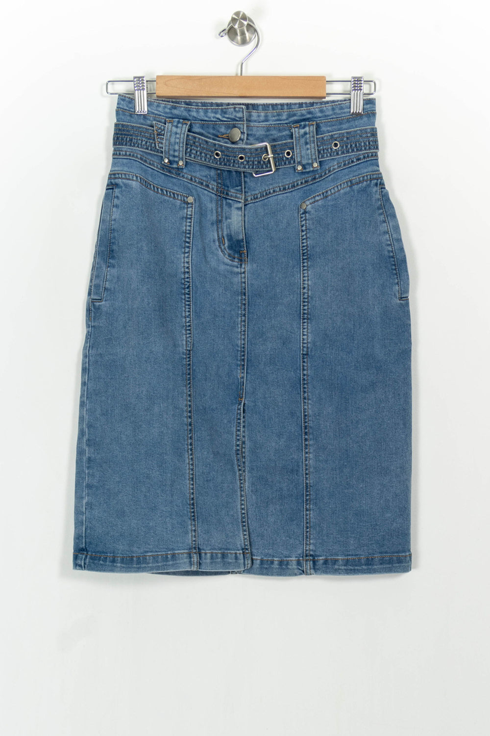 Jupe Midi Bleue - Taille S/36 de la marque Suncoo | PARAD103908 - Vendu par Paradigme - Image 2