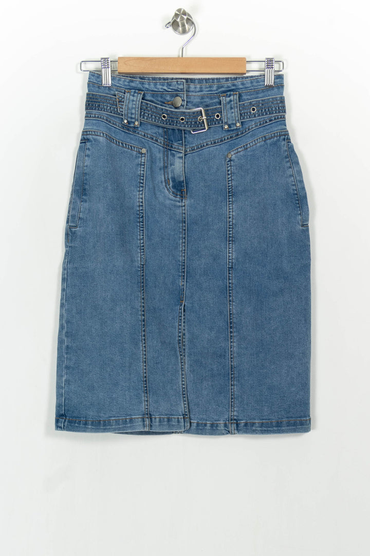 Jupe Midi Bleue - Taille S/36 de la marque Suncoo | PARAD103908 - Vendu par Paradigme - Image 2