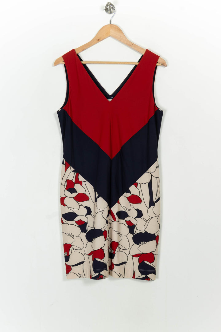 Robe Sans Manches Rouge Marine et Beige - Taille L/40 de la marque Indies | PARAD103917 - Vendu par Paradigme - Image 2
