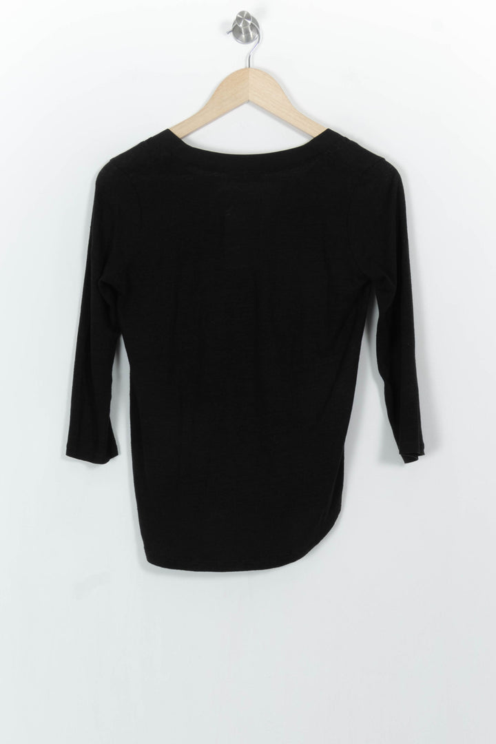Blouse Noire - Taille S/36 de la marque Sandro | PARAD103926 - Vendu par Paradigme - Image 4