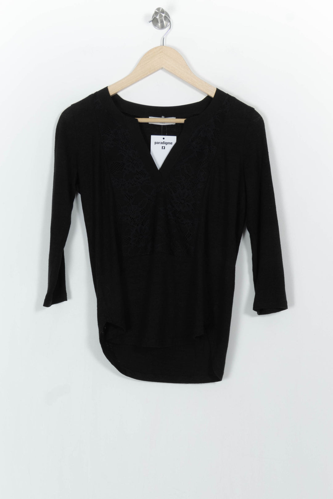 Blouse Noire - Taille S/36 de la marque Sandro | PARAD103926 - Vendu par Paradigme - Image 2