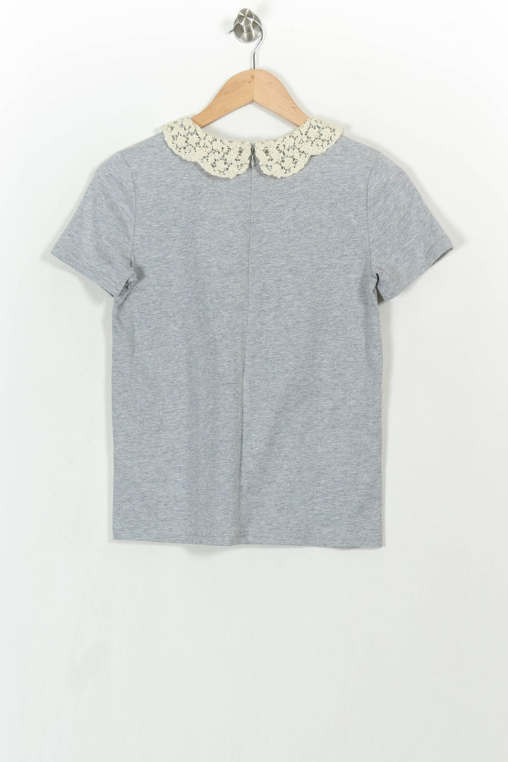 T-shirt Gris et Blanc - Taille S/36 de la marque Manoush | PARAD103928 - Vendu par Paradigme - Image 4