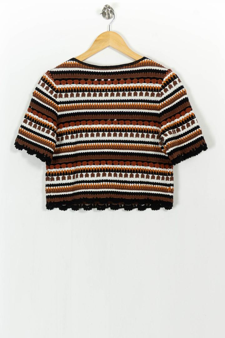 Top Marron et Blanc - Taille S/36 de la marque Sézane | PARAD103930 - Vendu par Paradigme - Image 4