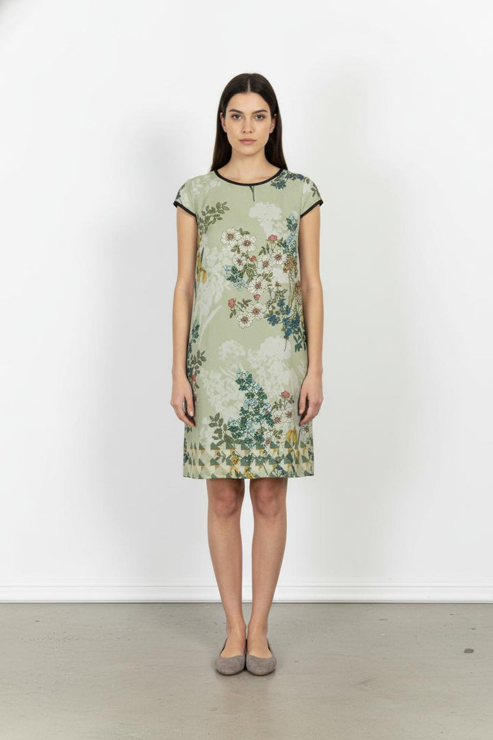 Robe Droite Verte et Jaune - Taille S/36 de la marque La Fée Maraboutée | PARAD103942 - Vendu par Paradigme - Image 1