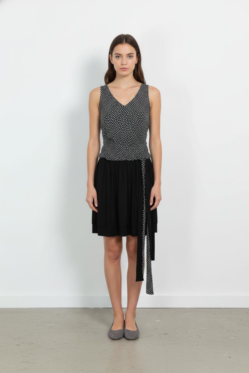 Robe Noire à Pois Blancs - Taille M/38 de la marque Indies | PARAD103945 - Vendu par Paradigme - Image 1