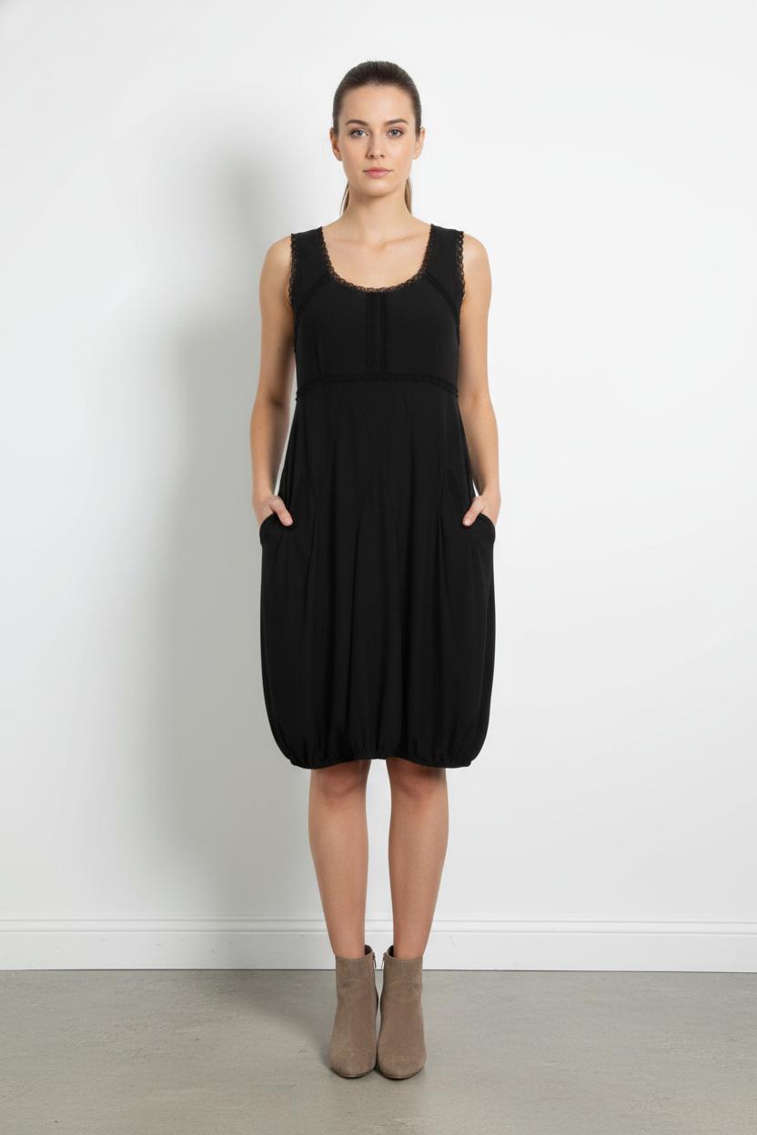 Robe Sans Manches Noire - Taille S/36 de la marque Indies | PARAD103946 - Vendu par Paradigme - Image 1