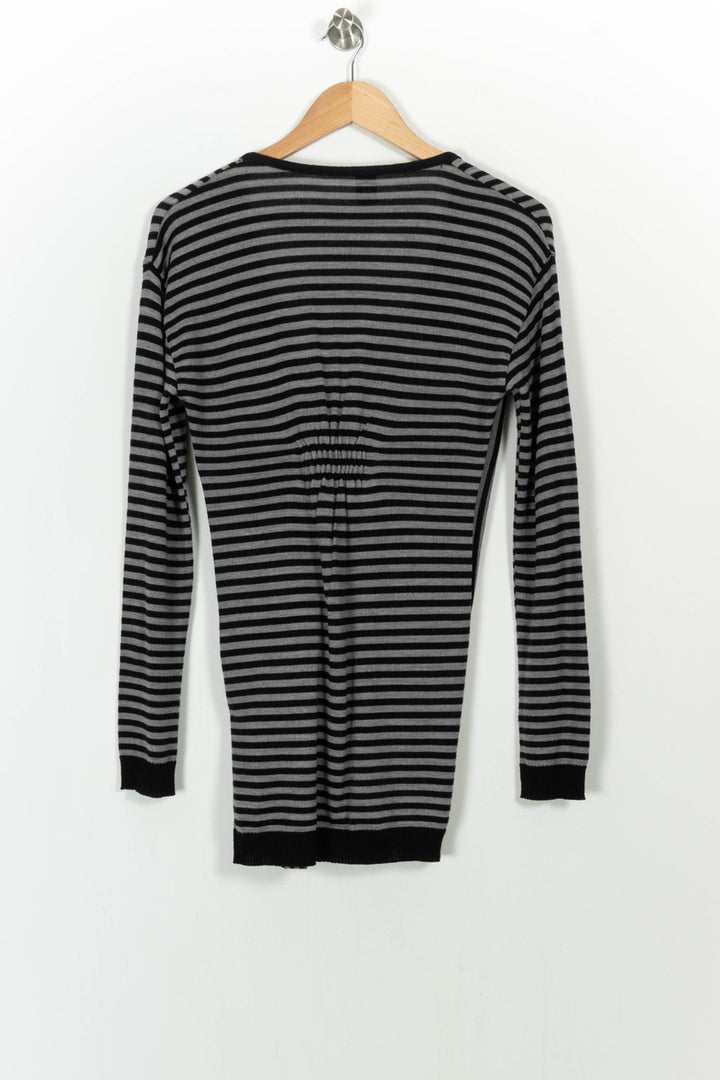 Gilet Long Gris et Noir - Taille S/36 de la marque Indies | PARAD103948 - Vendu par Paradigme - Image 4