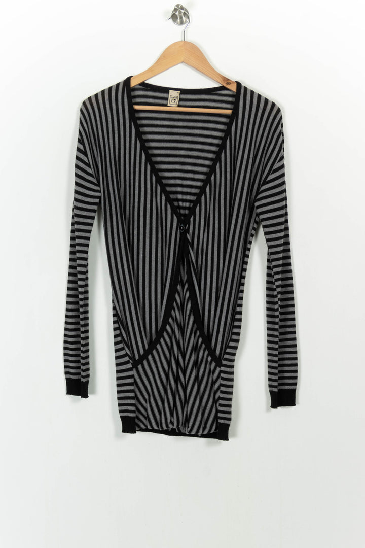 Gilet Long Gris et Noir - Taille S/36 de la marque Indies | PARAD103948 - Vendu par Paradigme - Image 2