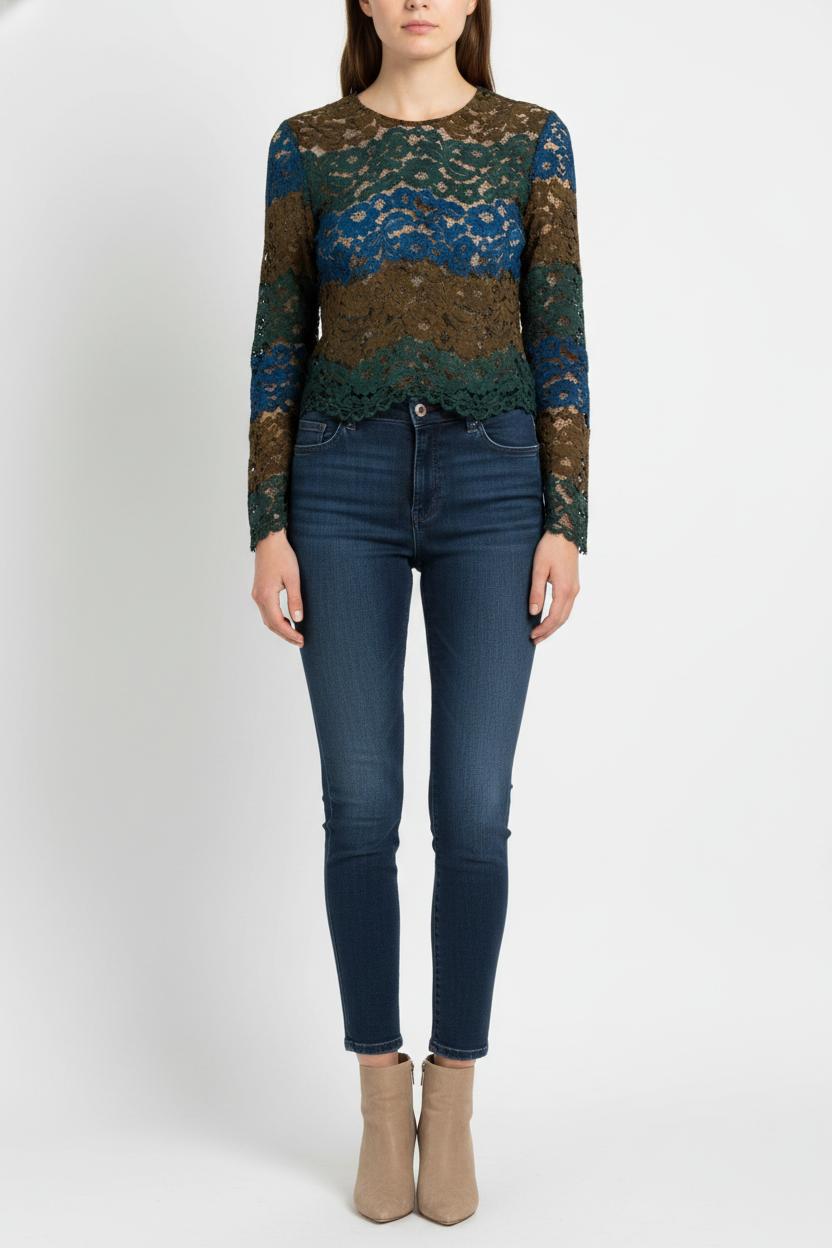 Blouse Bleu Vert et Marron - Taille S/36 de la marque Sandro | PARAD103958 - Vendu par Paradigme - Image 1