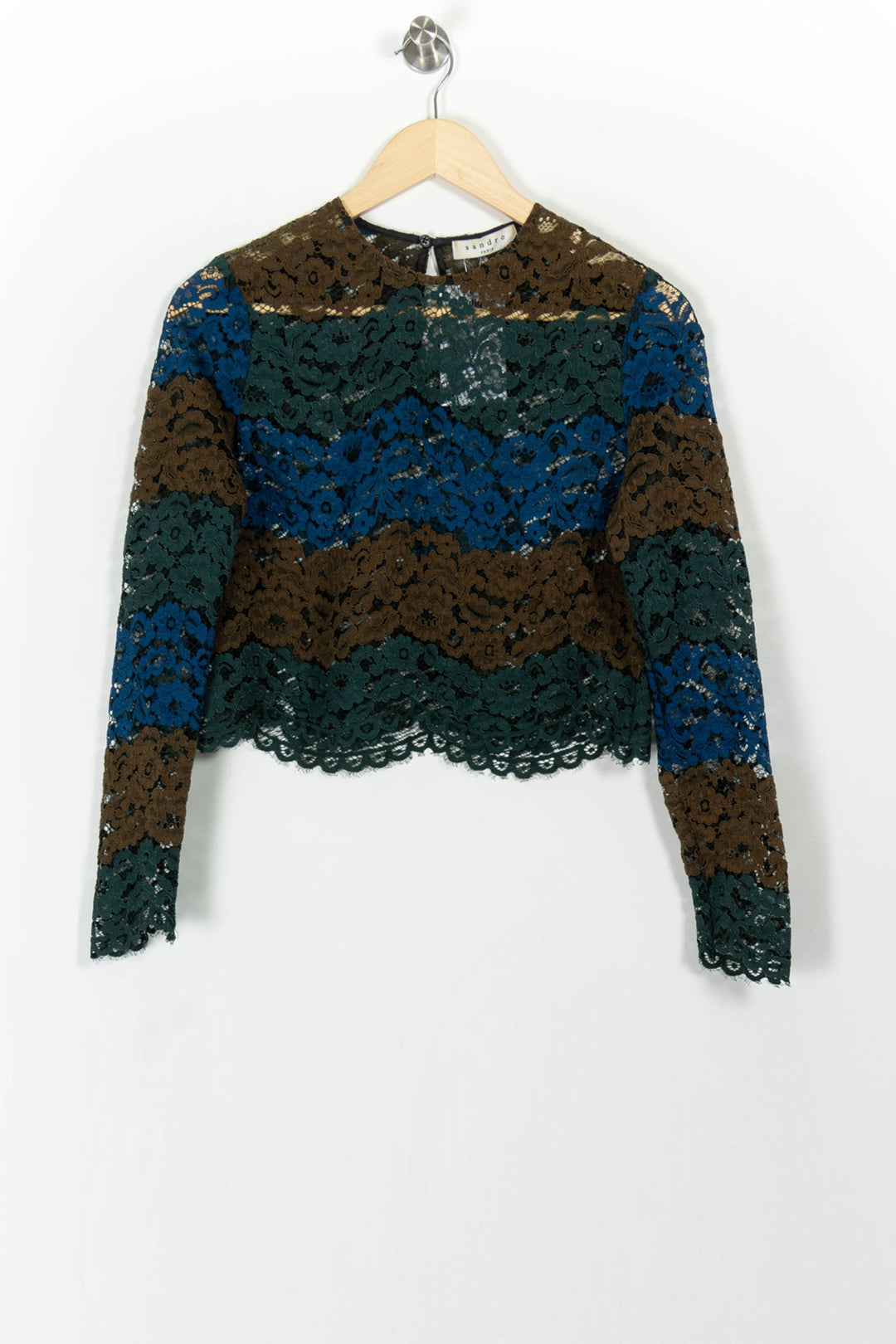 Blouse Bleu Vert et Marron - Taille S/36 de la marque Sandro | PARAD103958 - Vendu par Paradigme - Image 2