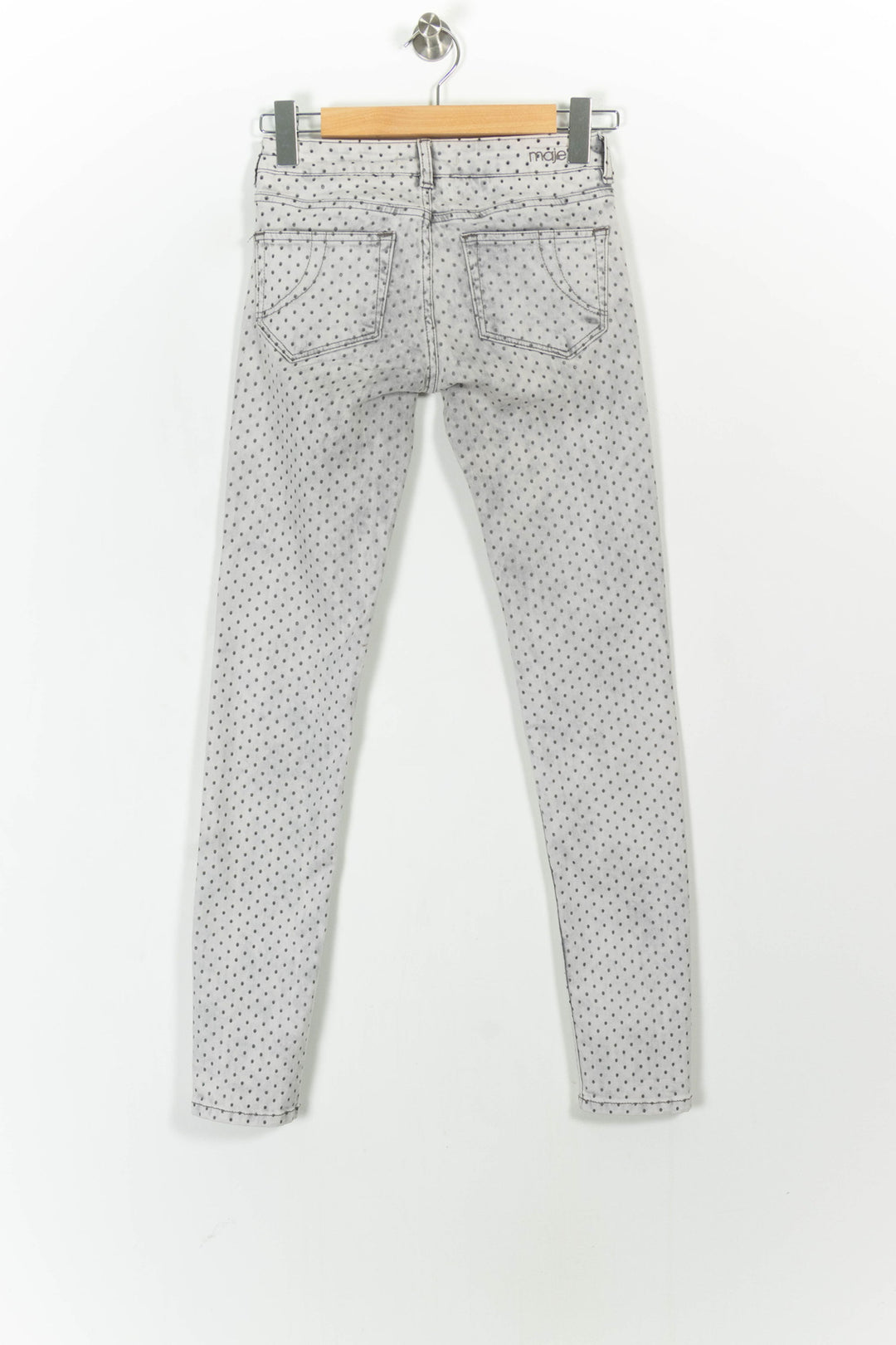 Jean Slim Gris à Pois Noirs - Taille XS/34 de la marque Maje | PARAD103966 - Vendu par Paradigme - Image 4