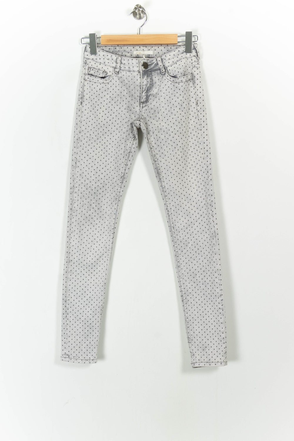 Jean Slim Gris à Pois Noirs - Taille XS/34 de la marque Maje | PARAD103966 - Vendu par Paradigme - Image 2