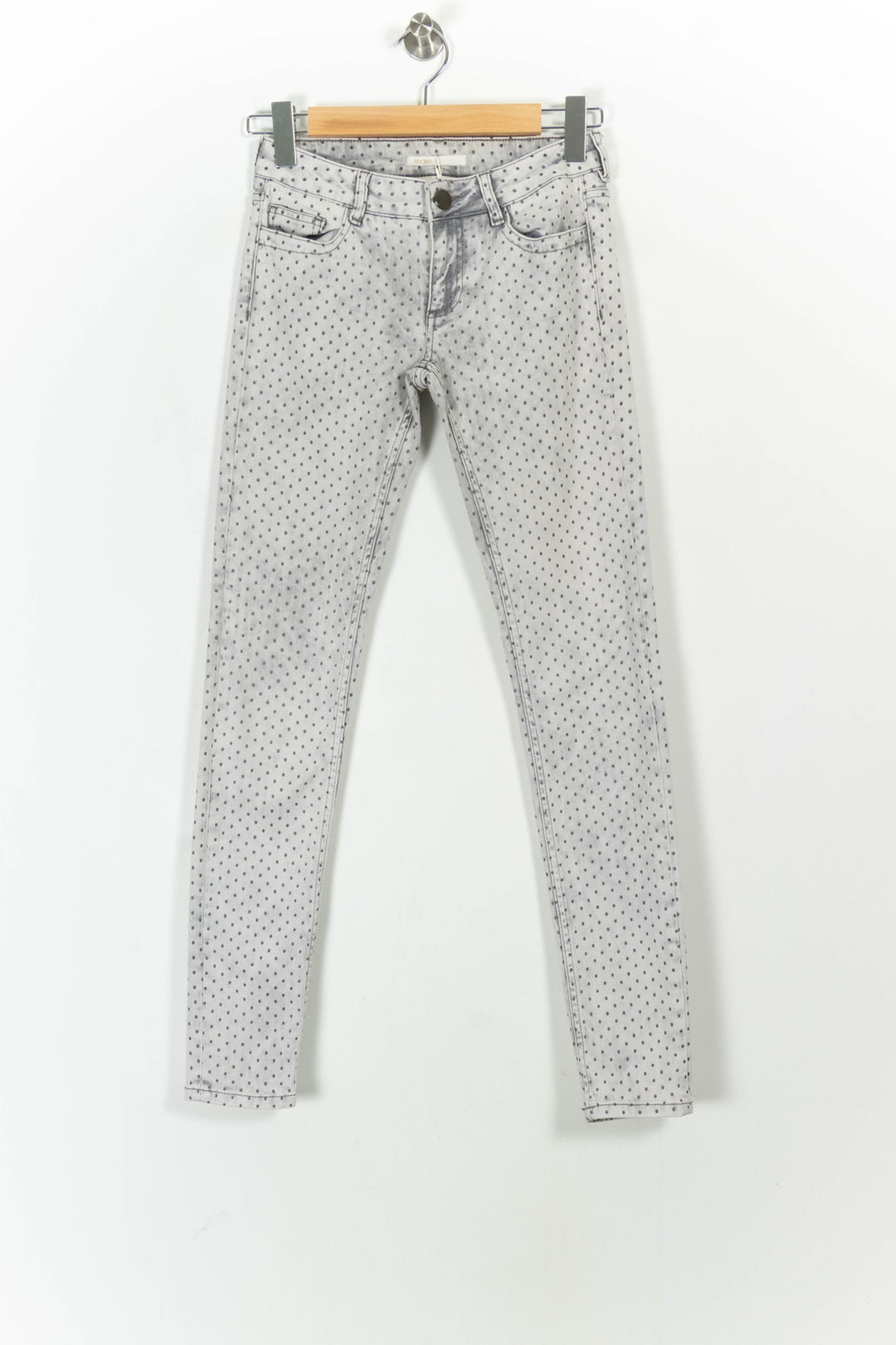 Jean Slim Gris à Pois Noirs - Taille XS/34 de la marque Maje | PARAD103966 - Vendu par Paradigme - Image 2