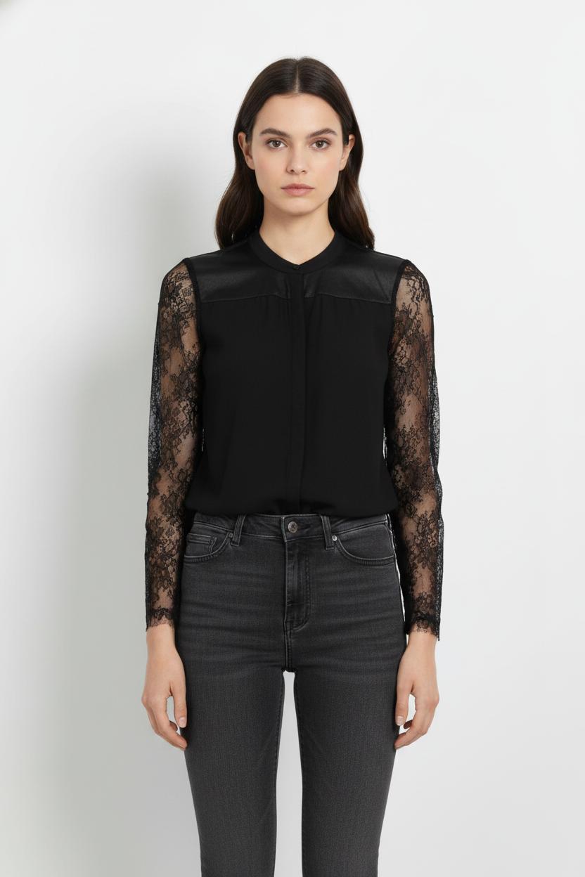 Chemise Noire - Taille XS/34 de la marque The Kooples | PARAD103970 - Vendu par Paradigme - Image 1