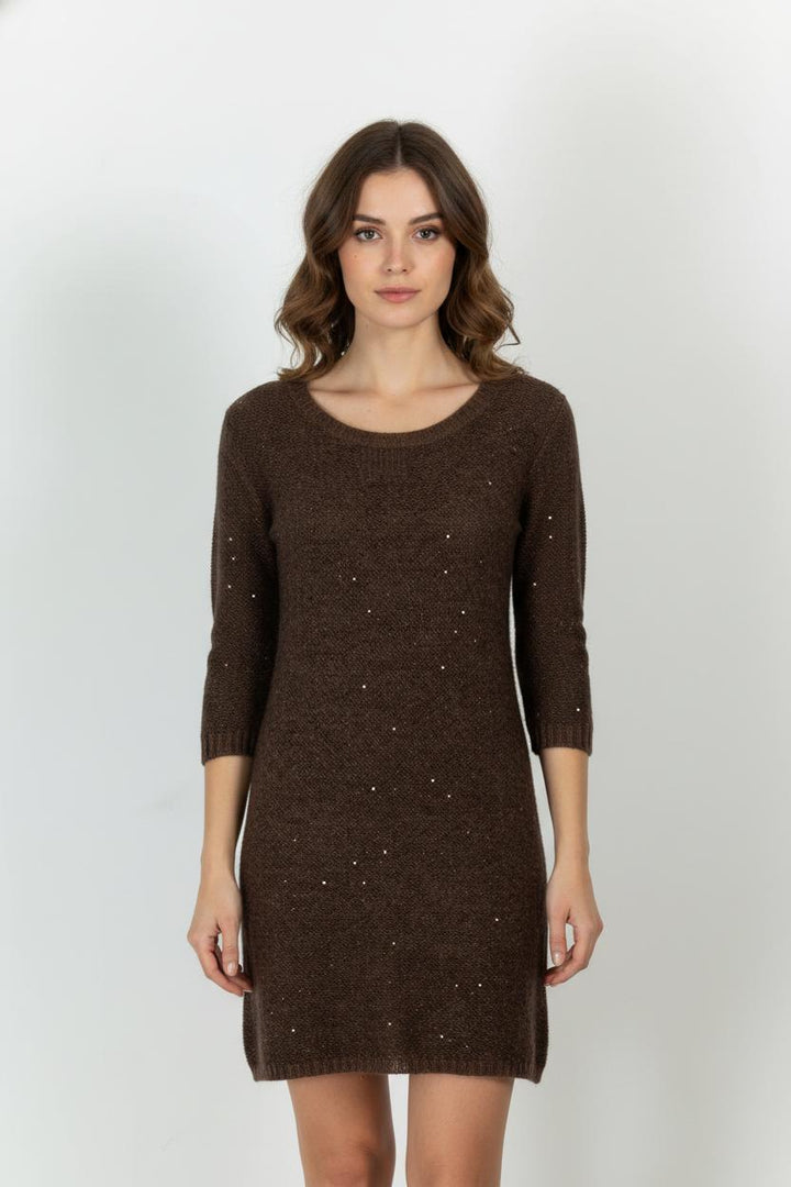 Robe Pull Marron - Taille XS/34 de la marque IKKS | PARAD103979 - Vendu par Paradigme - Image 1