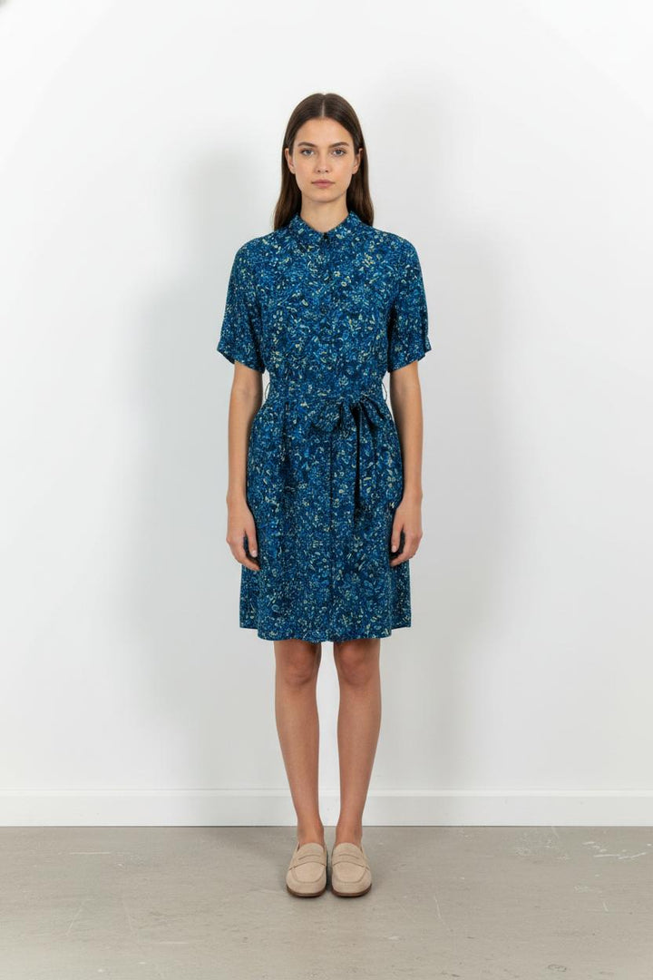 Robe Chemisier Bleue - Taille M/38 de la marque Caroll | PARAD103983 - Vendu par Paradigme - Image 1