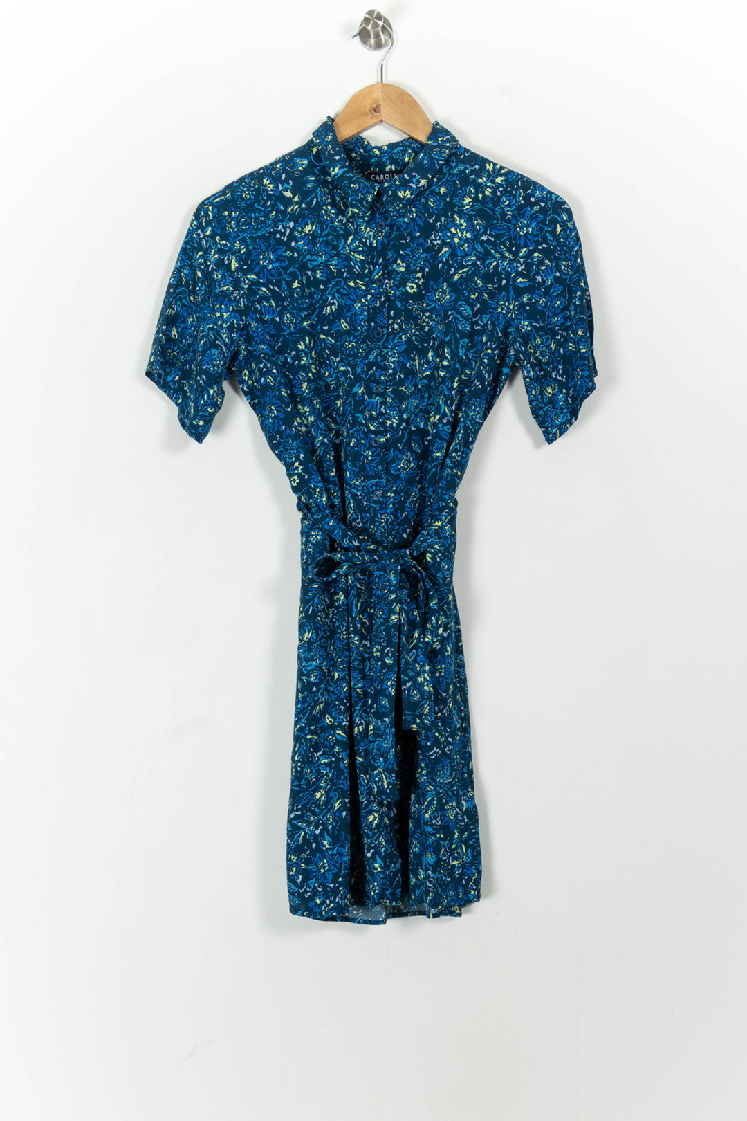 Robe Chemisier Bleue - Taille M/38 de la marque Caroll | PARAD103983 - Vendu par Paradigme - Image 2