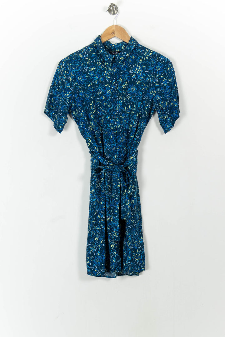 Robe Chemisier Bleue - Taille M/38 de la marque Caroll | PARAD103983 - Vendu par Paradigme - Image 2