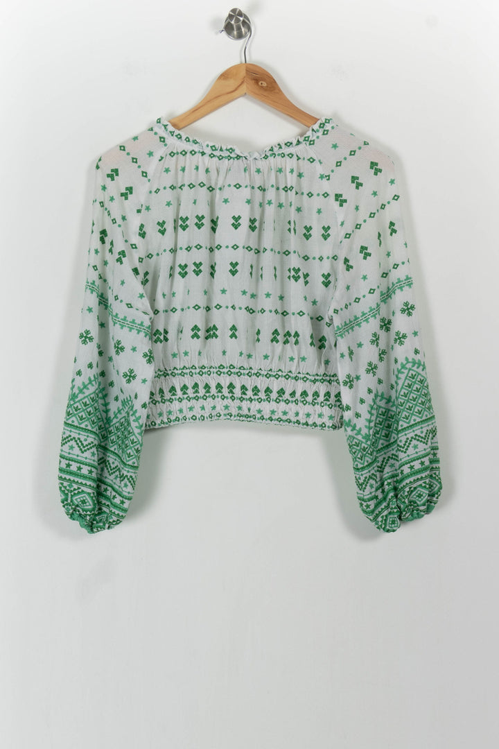 Blouse Blanche et Verte - Taille L/40 de la marque Maje | PARAD103992 - Vendu par Paradigme - Image 4