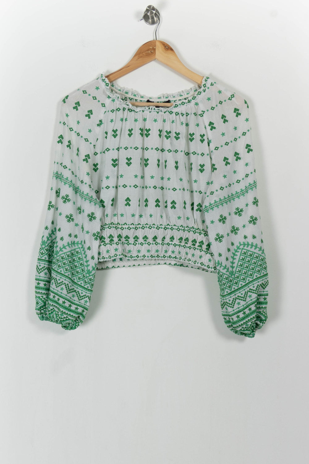 Blouse Blanche et Verte - Taille L/40 de la marque Maje | PARAD103992 - Vendu par Paradigme - Image 2