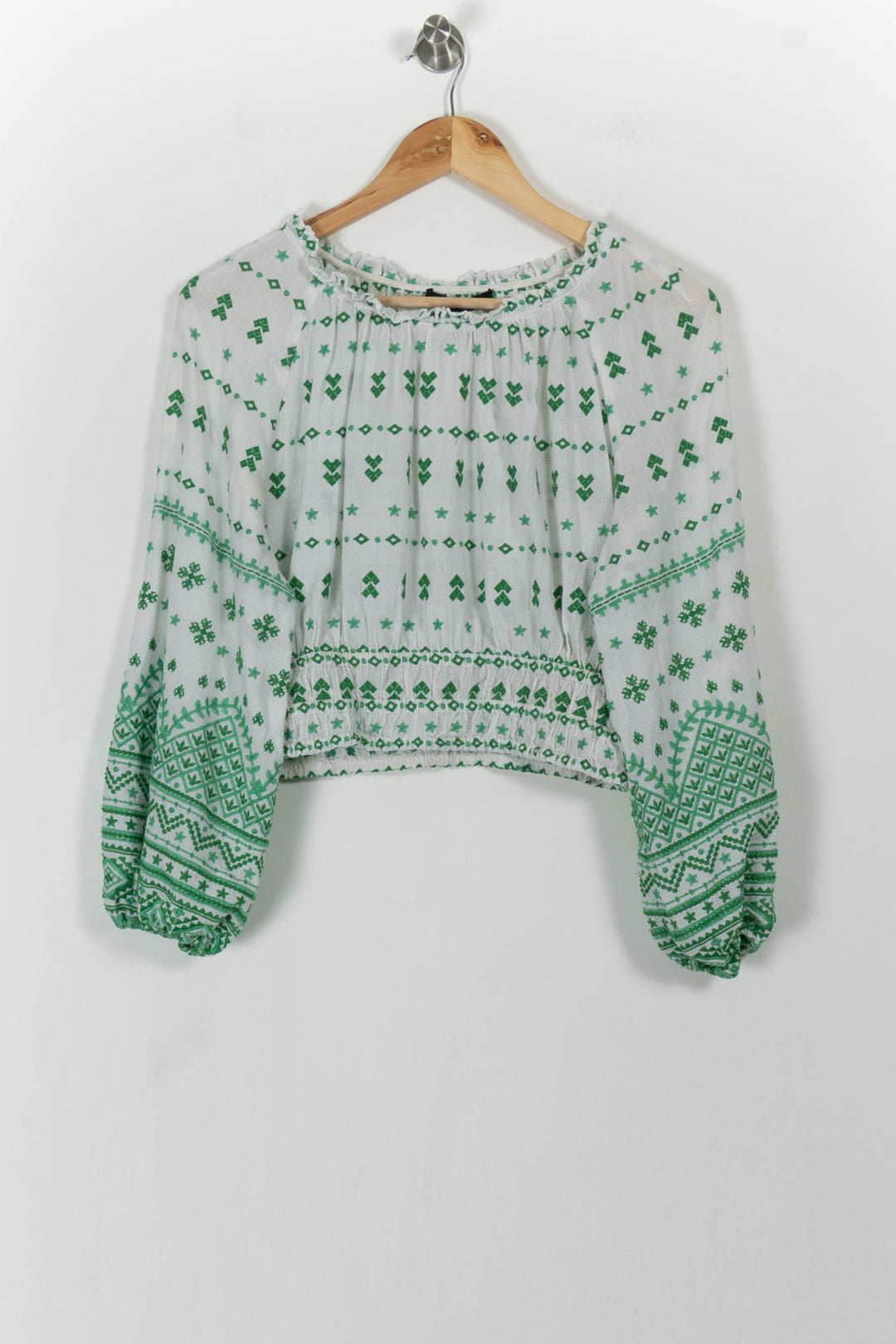 Blouse Blanche et Verte - Taille L/40 de la marque Maje | PARAD103992 - Vendu par Paradigme - Image 2