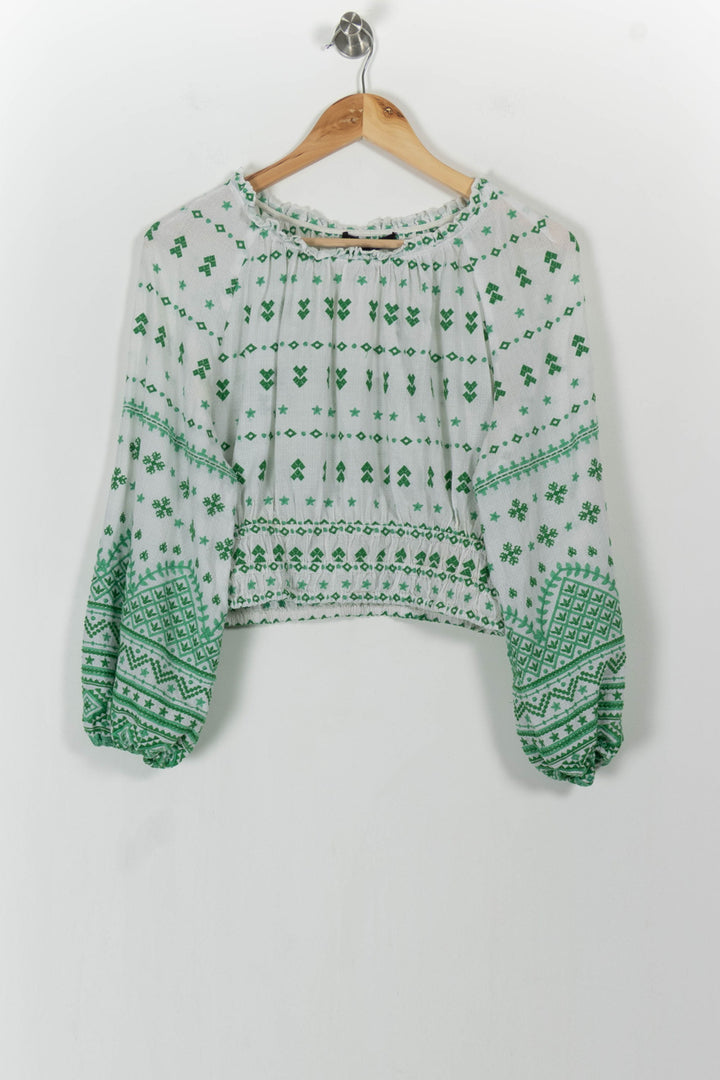 Blouse Blanche et Verte - Taille L/40 de la marque Maje | PARAD103992 - Vendu par Paradigme - Image 2