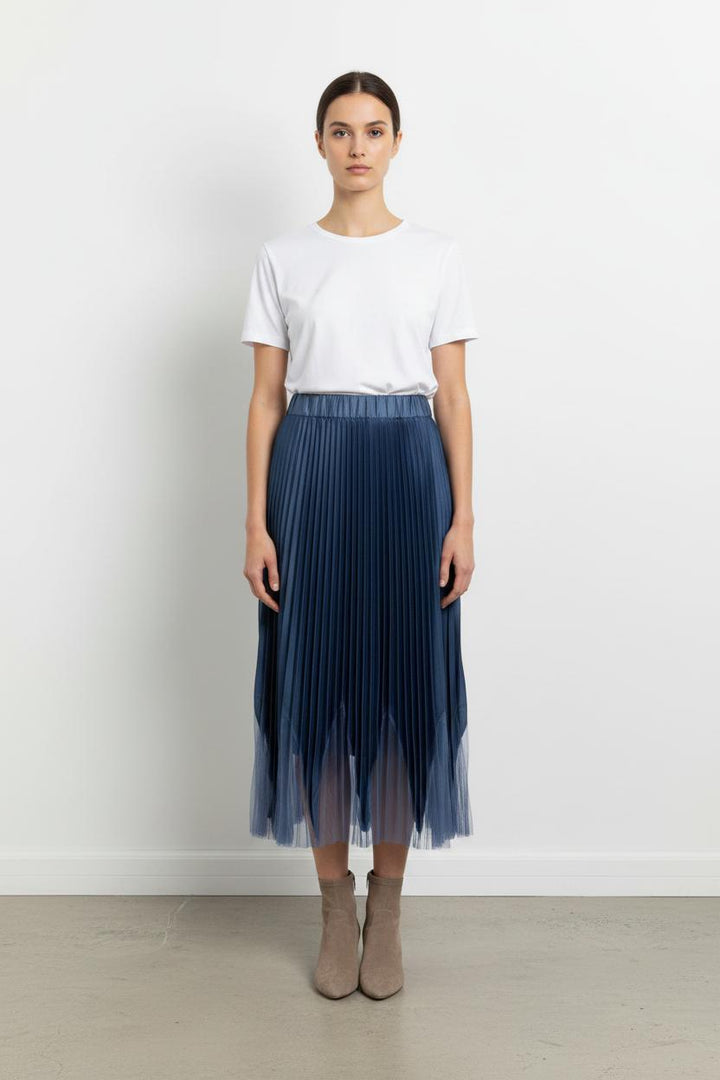 Jupe Plissée Bleue - Taille S/36 de la marque Indies | PARAD104003 - Vendu par Paradigme - Image 1