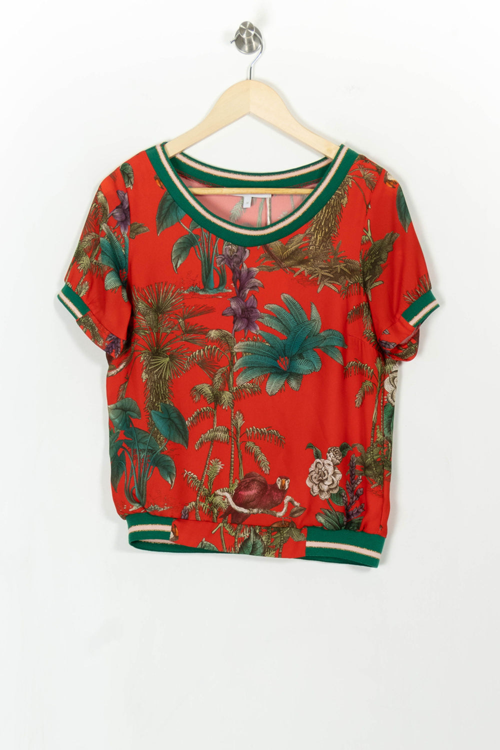 Tee-shirt Rouge et Vert - Taille M/38 de la marque La Fée Maraboutée | PARAD104009 - Vendu par Paradigme - Image 2