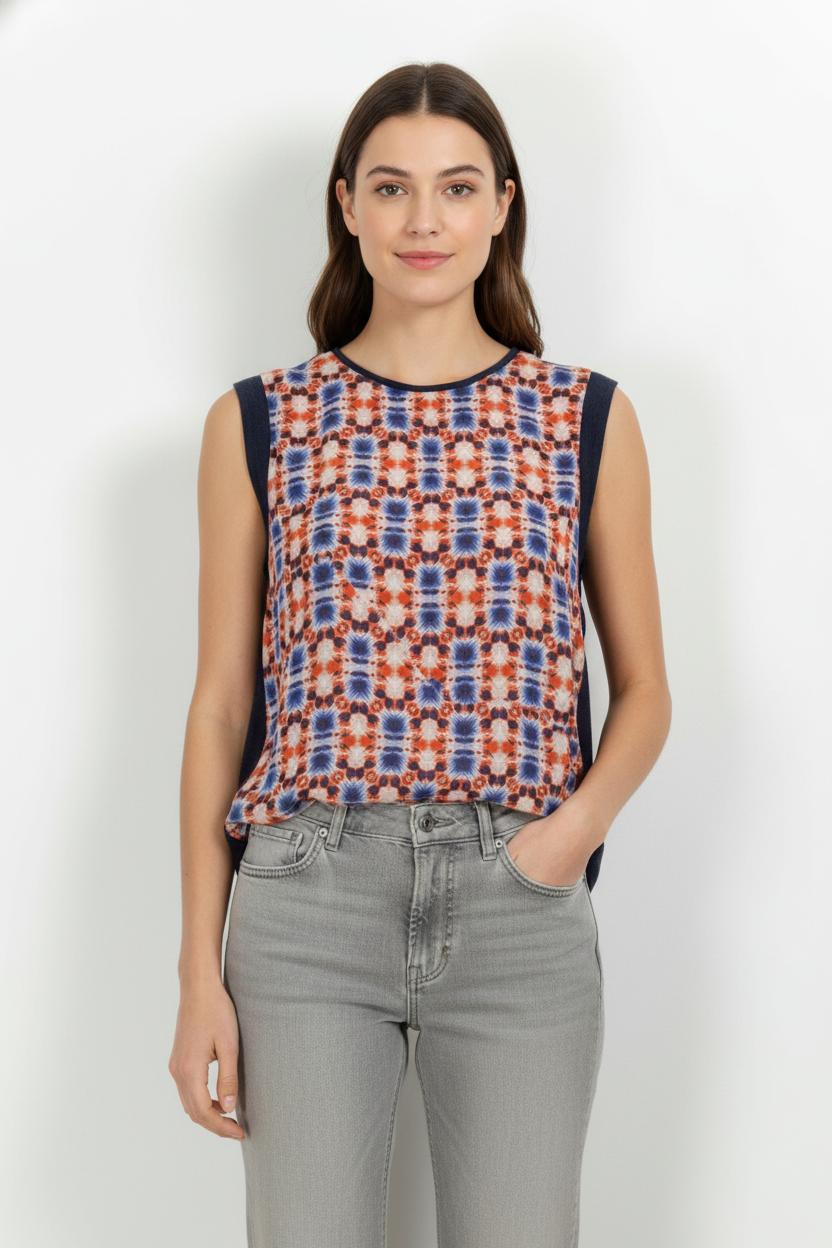 Débardeur Bleu et Rouge - Taille M/38 de la marque La Fée Maraboutée | PARAD104010 - Vendu par Paradigme - Image 1