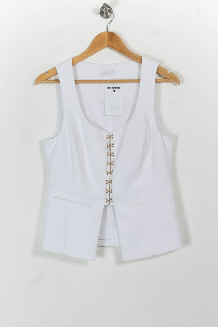 Top Blanc - Taille L/40 de la marque Kookai | PARAD104014 - Vendu par Paradigme - Image 2